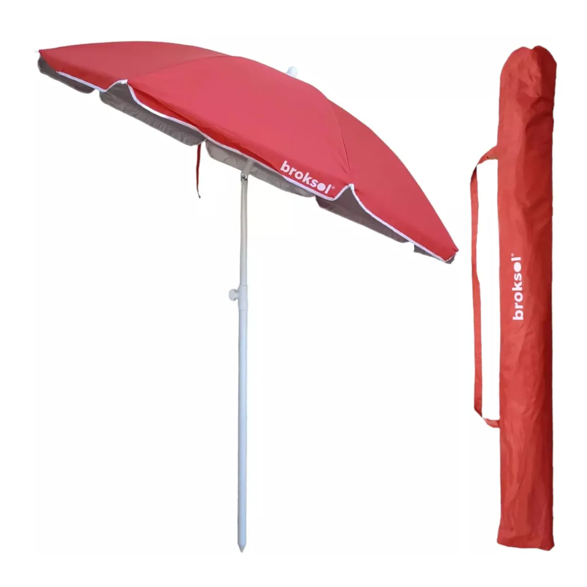 Sombrilla Playera 1.8 Mts Roja Broksol