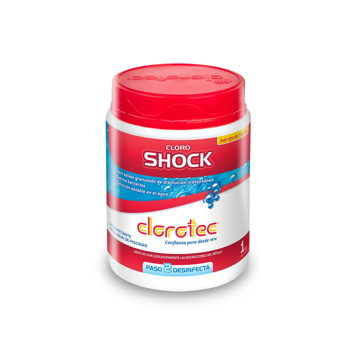 Cloro granulado HTH Clorotec shock x kg.