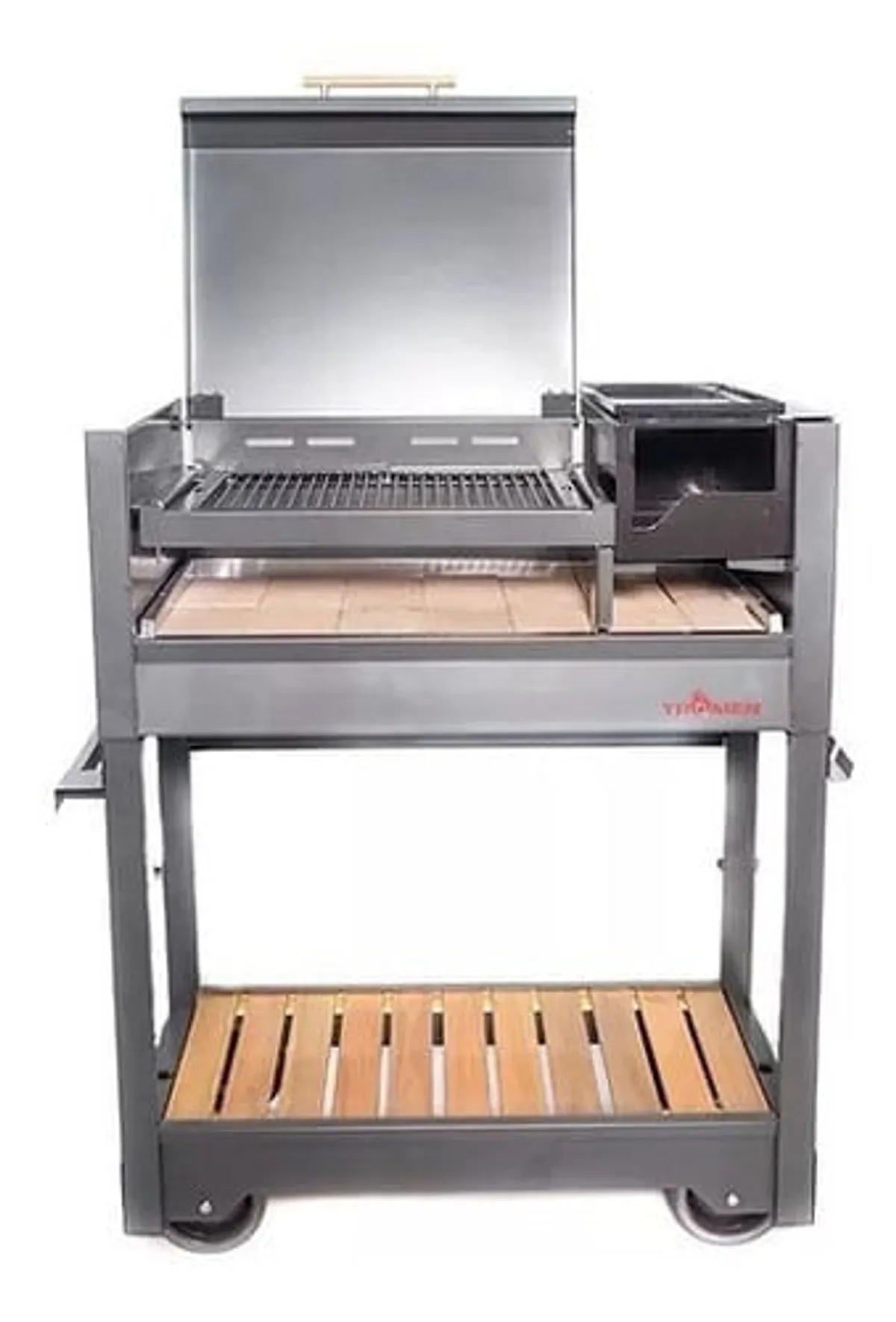 Parrilla Asador Con Fogonero Tromen Criolla Gris Oscruro