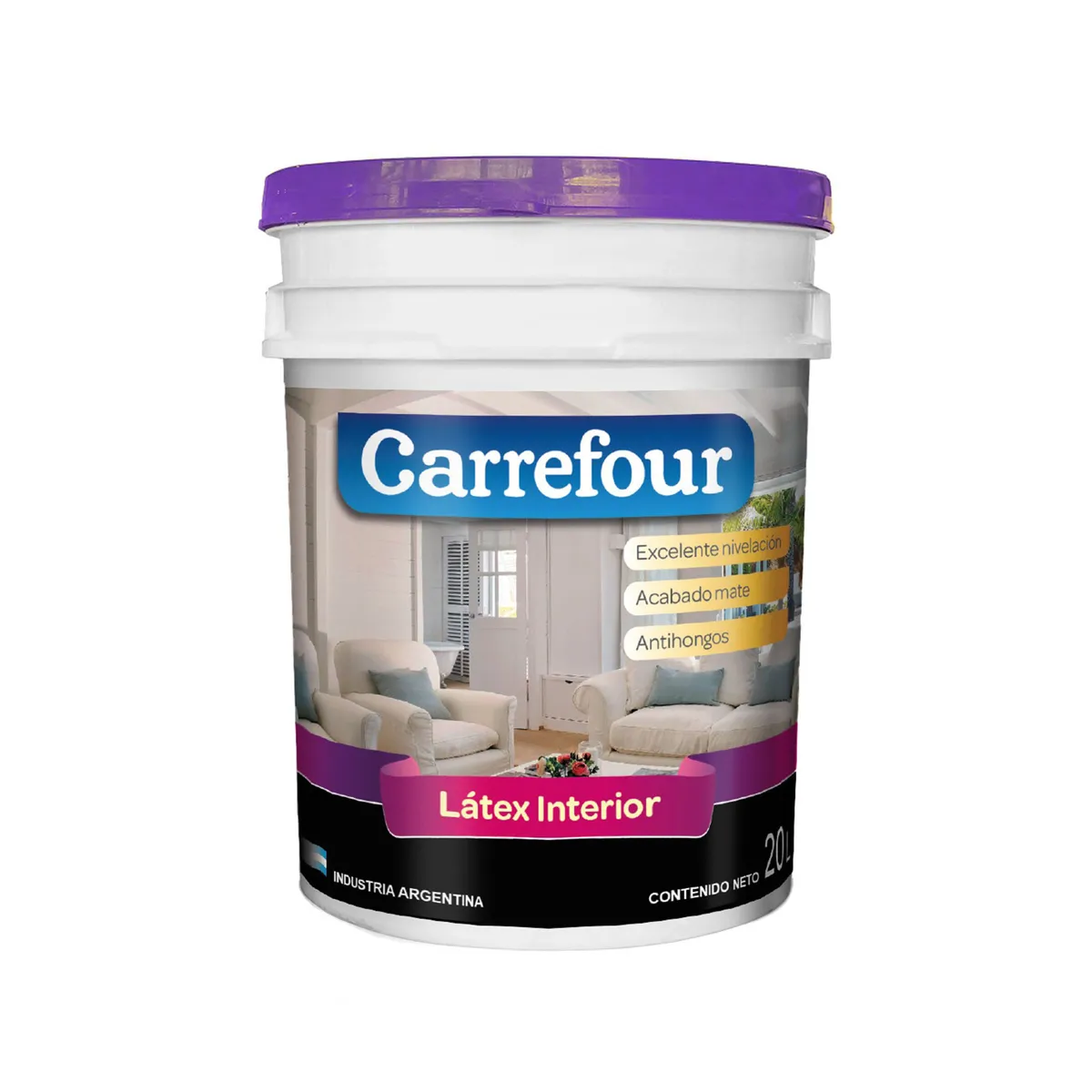 Látex interior blanco Carrefour 20 lts