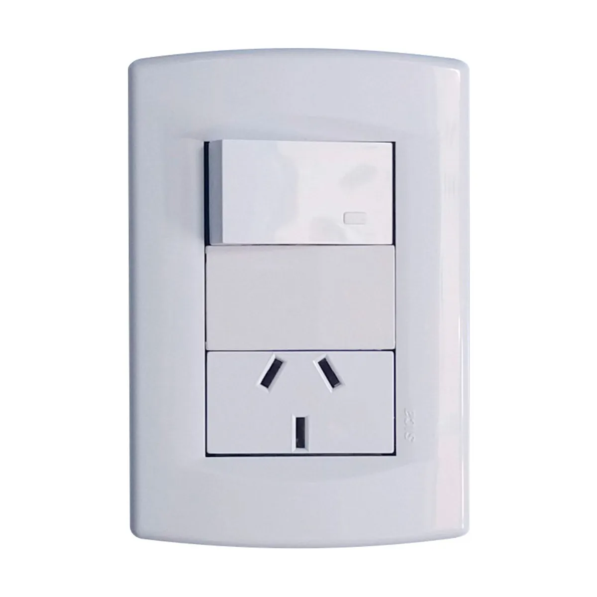Conjunto armado Sica 1 interruptor + 1 toma 10a life blanco puro