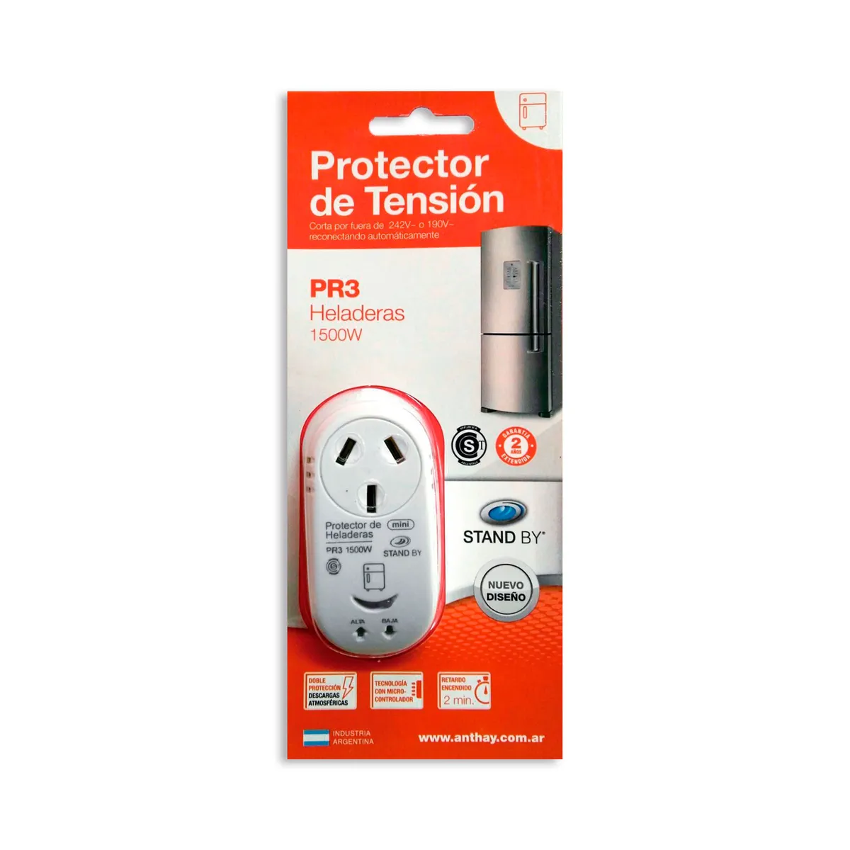 Protector tension Anthay 1500W para heladera-freezer