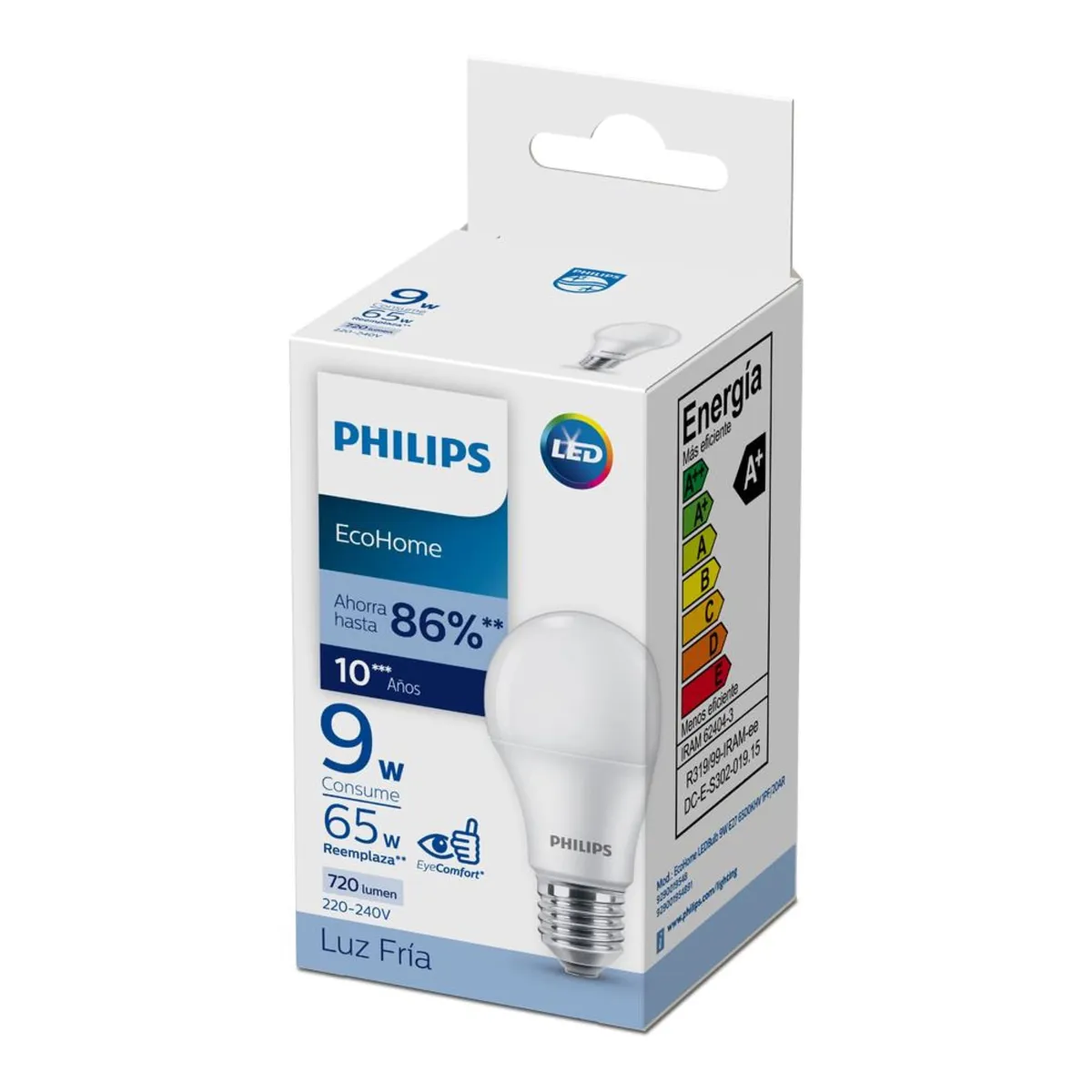 Lamparita LED Philips Ecohome E27 9W 6500K fría x 1 uni