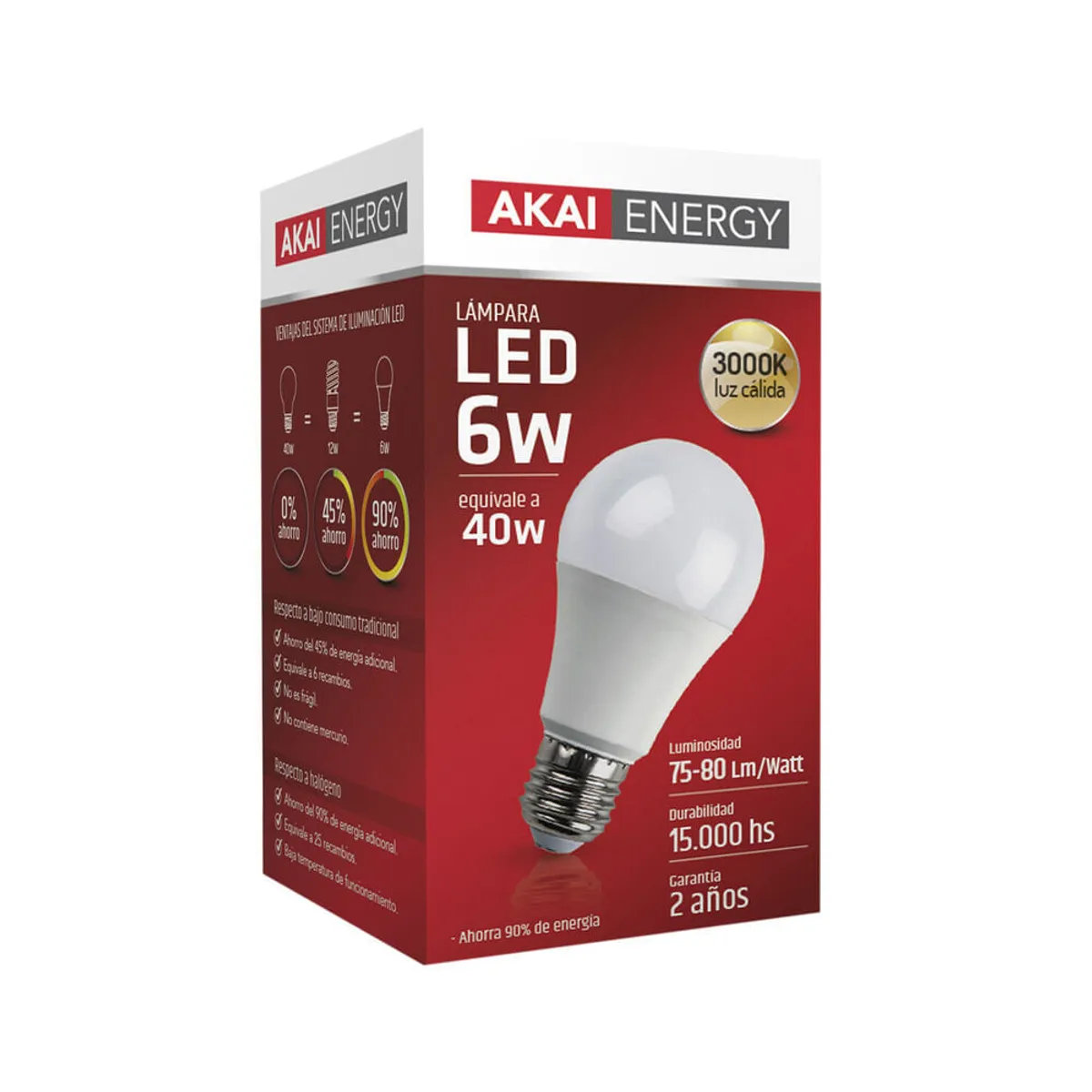 Lamparita LED Akai Energy 6W luz cálida 1 u.