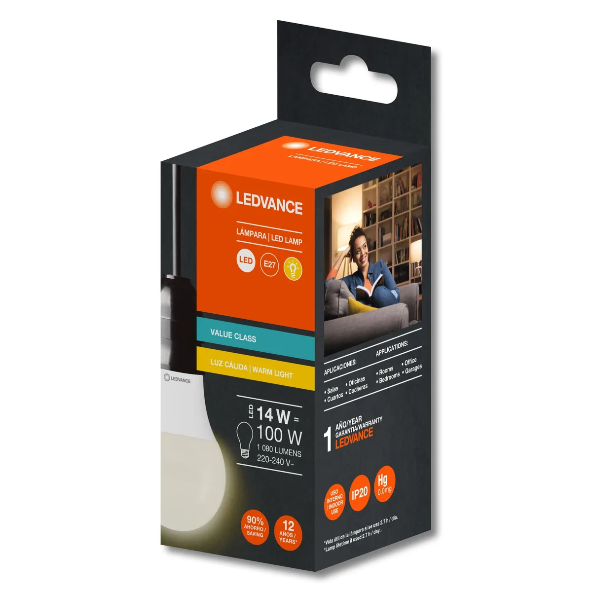 Lámpara Ledvance led 14w 220v e27 g4 cálida