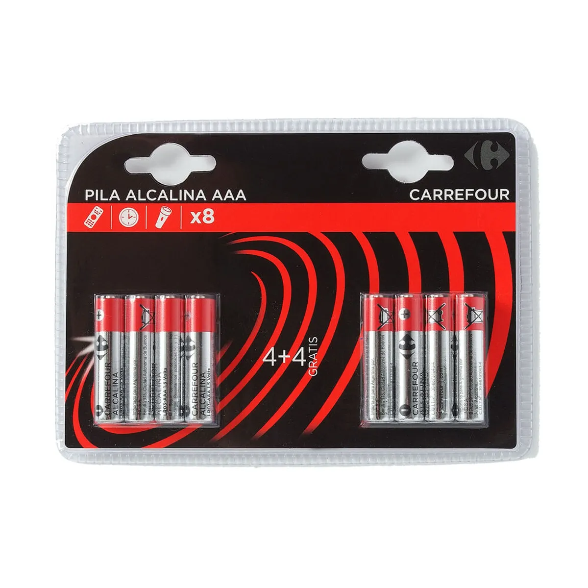 Pilas alcalinas Carrefour LR03 tipo AAA 4+4
