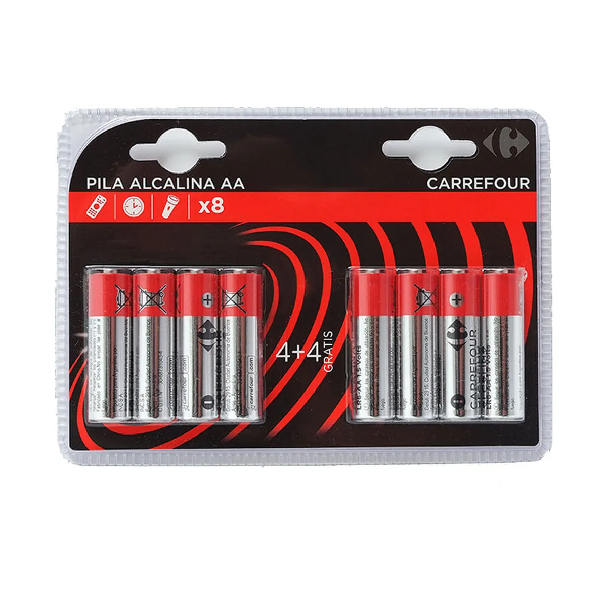 Pilas alcalinas Carrefour LR6 tipo AA 4+4