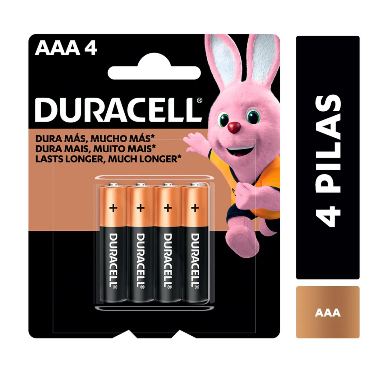 Pilas alcalinas Duracell AAA blíster de 4 unidades