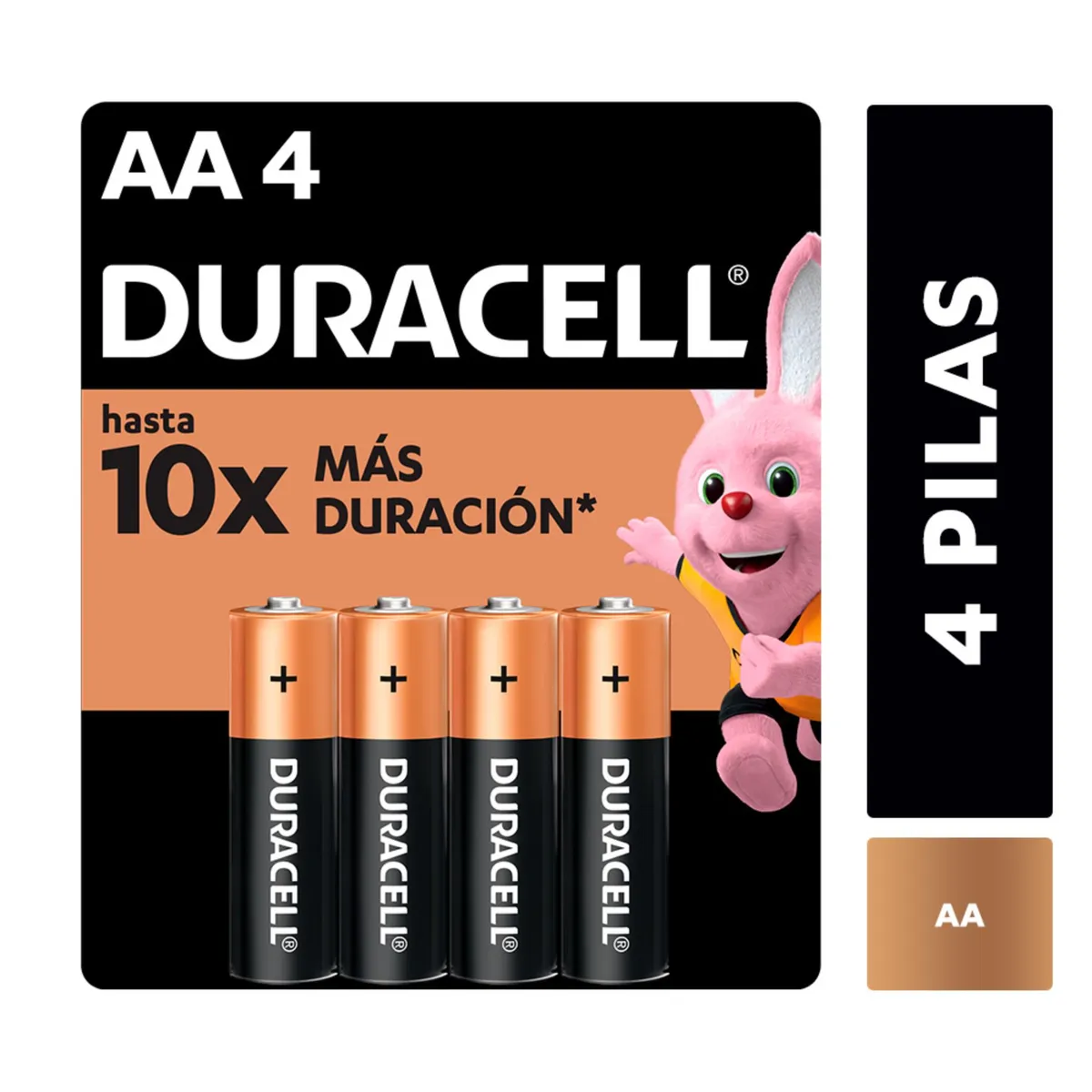 Pilas alcalinas Duracell AA blíster de 4 unidades