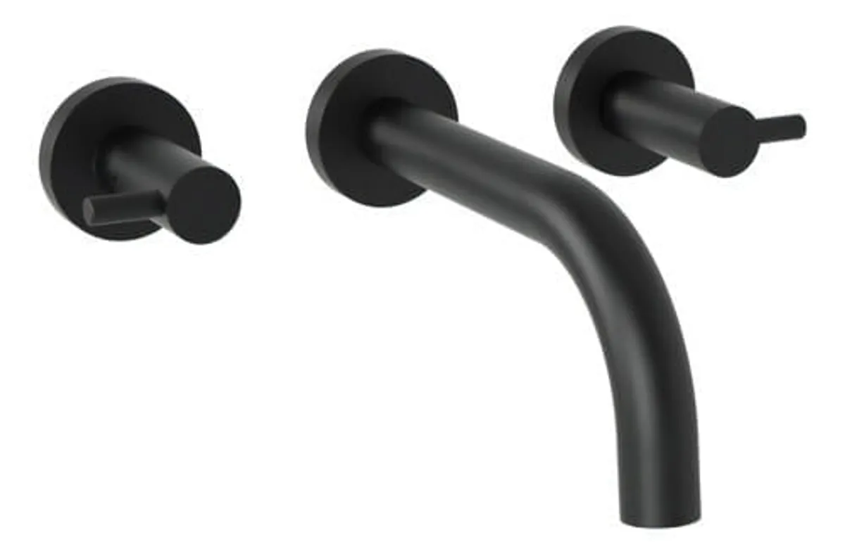 Griferia Lavatorio Pared Hidromet Jet Black Negra