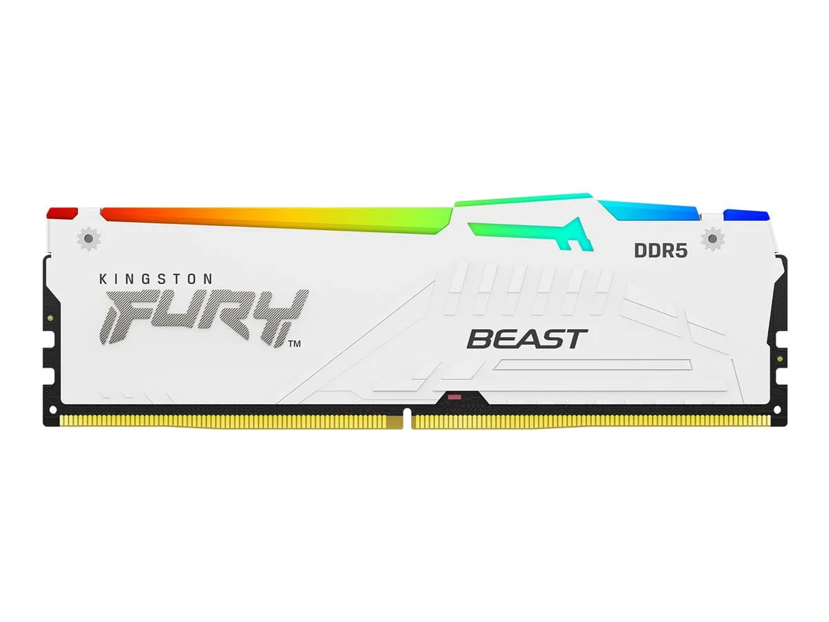 Memoria RAM Kingston 16GB 6800Mhz Fury Beast White RGB DDR5 para PC