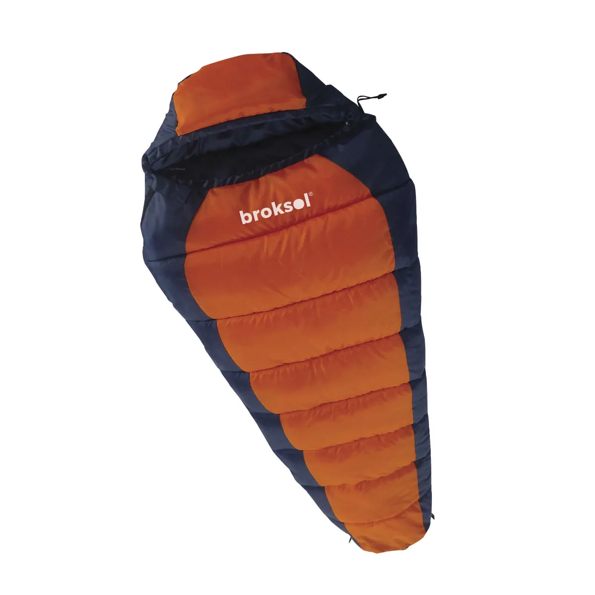 Bolsa de Dormir Momia Broksol Con Capucha 230x80 Naranja Azul