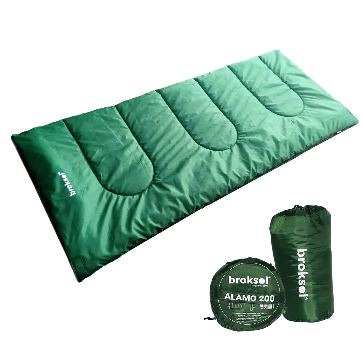 Bolsa De Dormir Broksol Alamo 180x75 Cm Verde