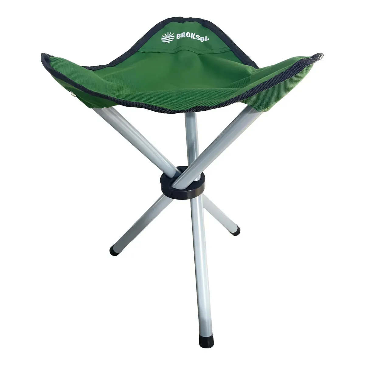 Banquito Plegable Tres Patas Con Funda Verde Broksol