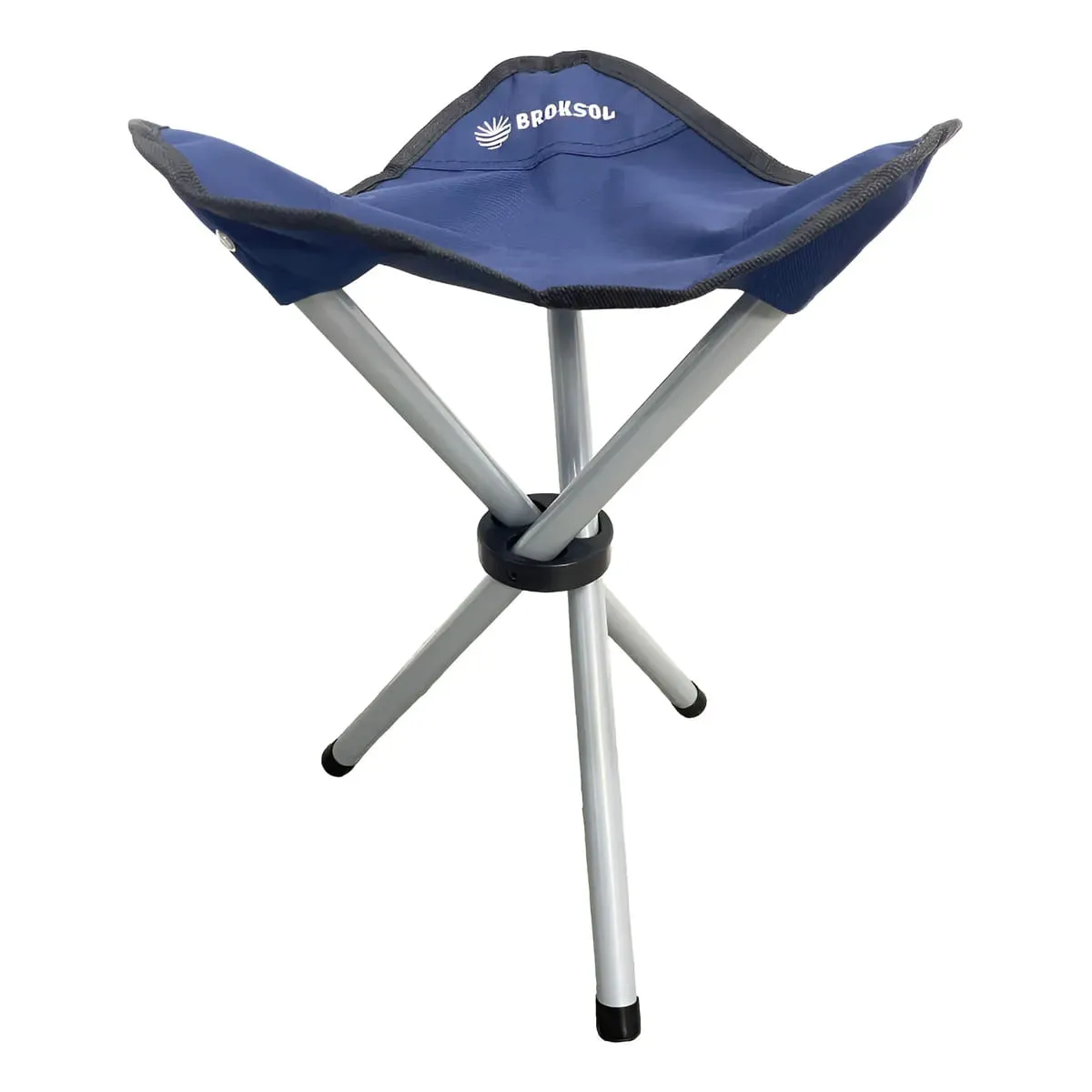 Banquito Plegable Tres Patas Con Funda Azul Broksol