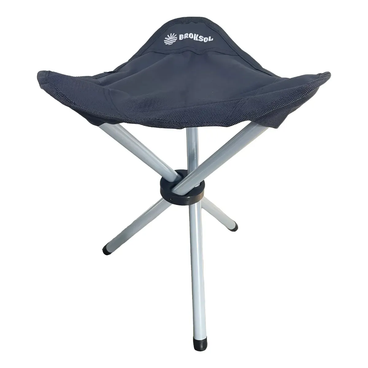 Banquito Plegable Tres Patas Con Funda Negro Broksol