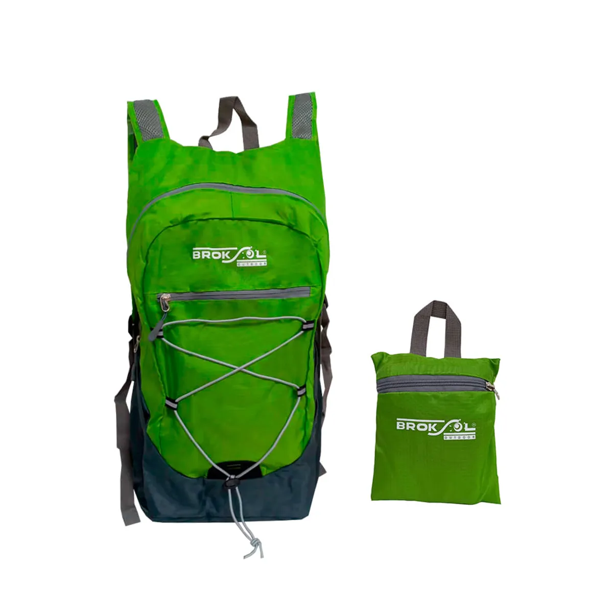 Mochila Trekking  Broksol Transformable Tipo Bolso 12.5 Lts Verde