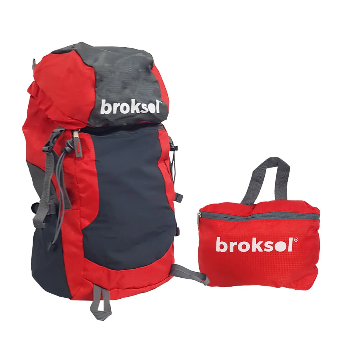Mochila Camping Transformable Broksol 25 Litros Tela Ripstop Rojo