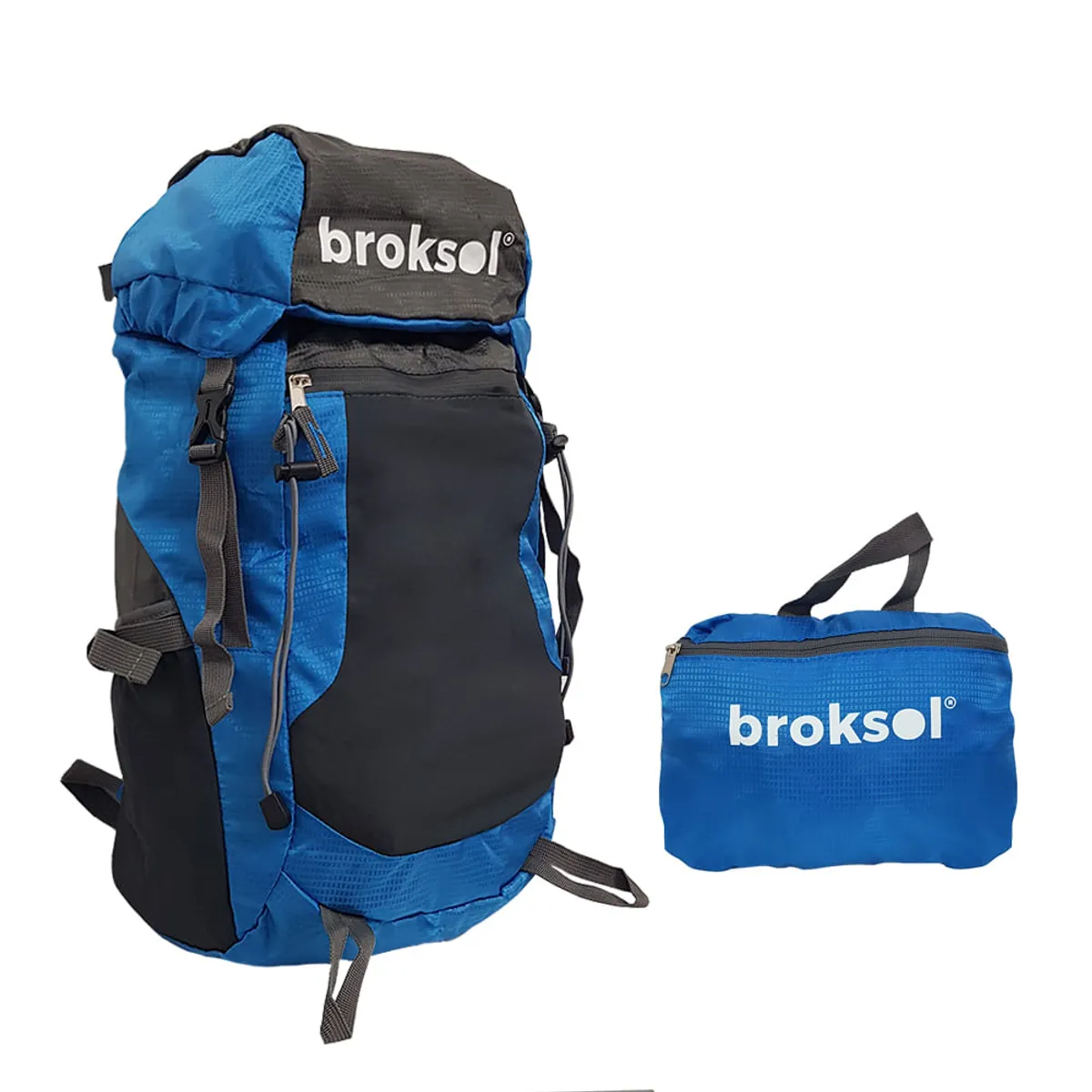 Mochila Camping Transformable Broksol 25 Litros Tela Ripstop Azul
