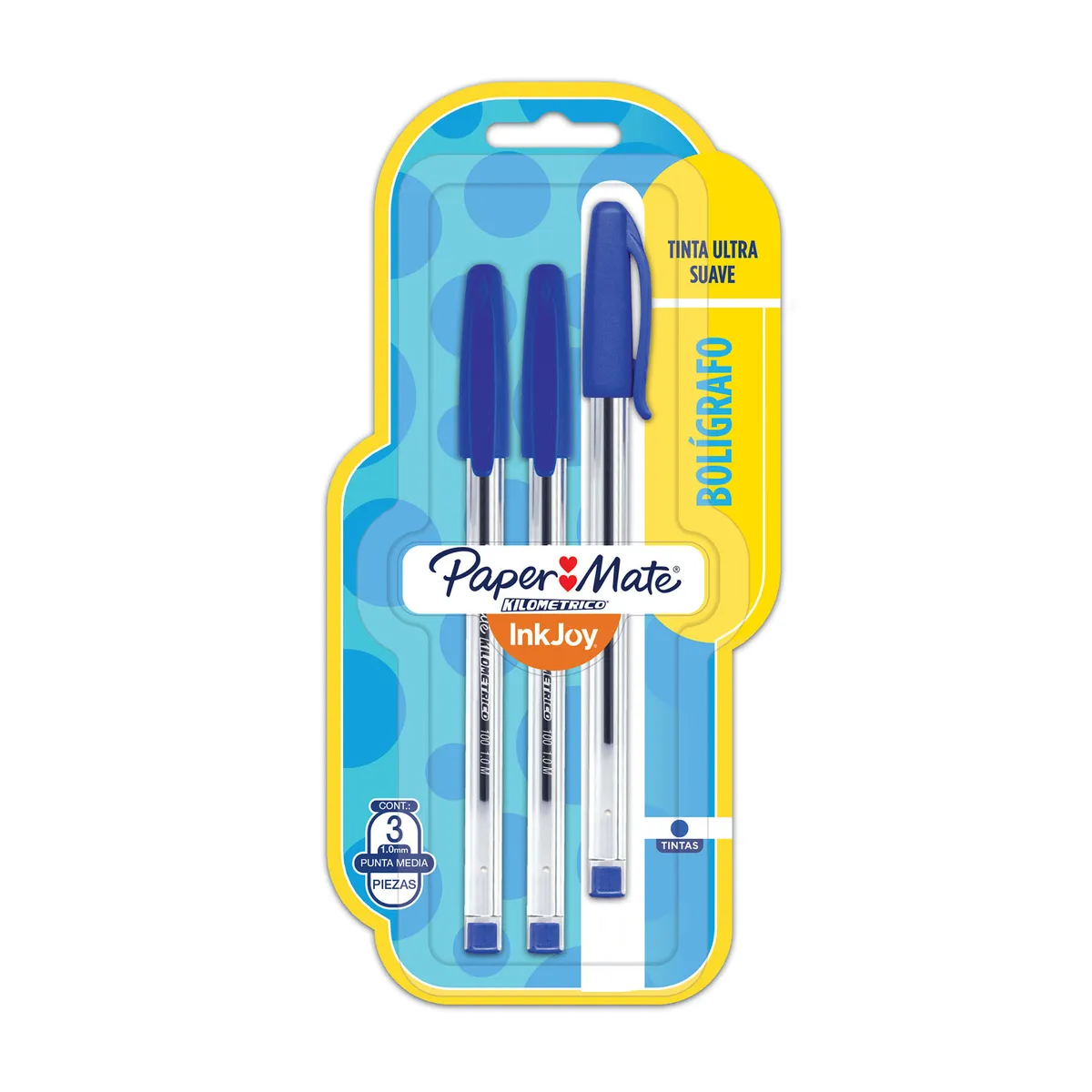 Lapicera Paper Mate KM 100 azul 3 u.
