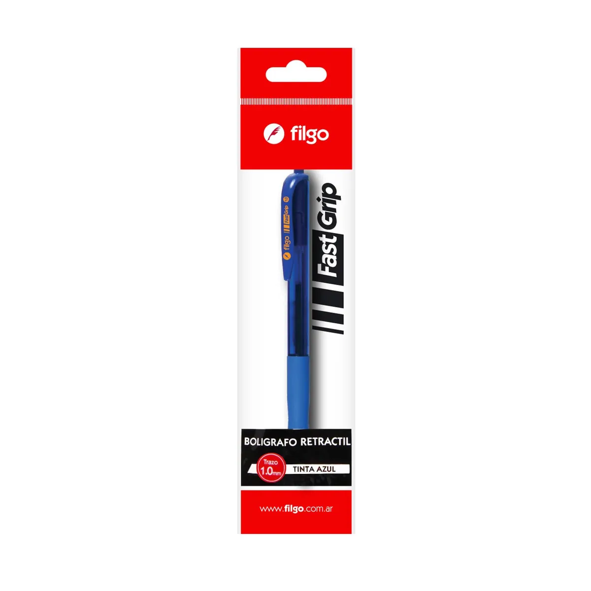 Bolígrafo Filgo retráctil real grip azul x 1