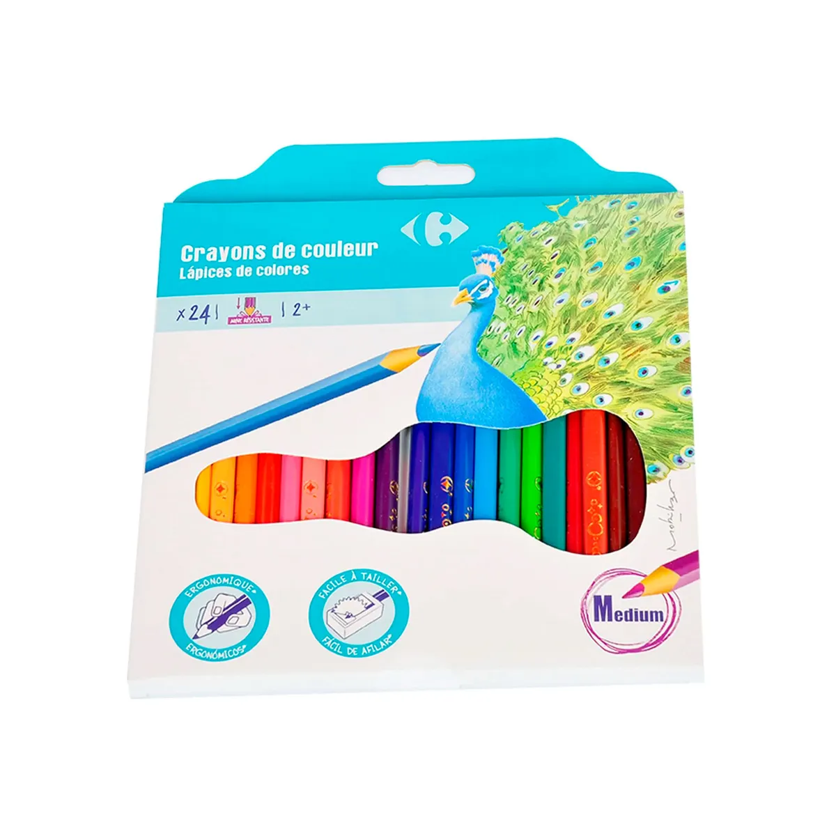 Lápices colores Carrefour x 24 uni