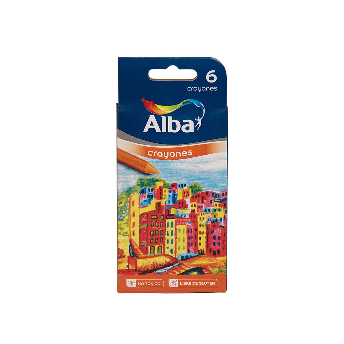 Crayones cera Alba surtidos x 6 uni