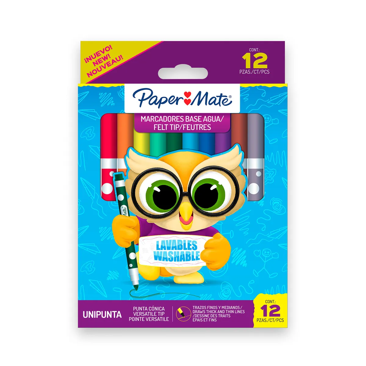 Marcadores Paper Mate medianos 12 u.