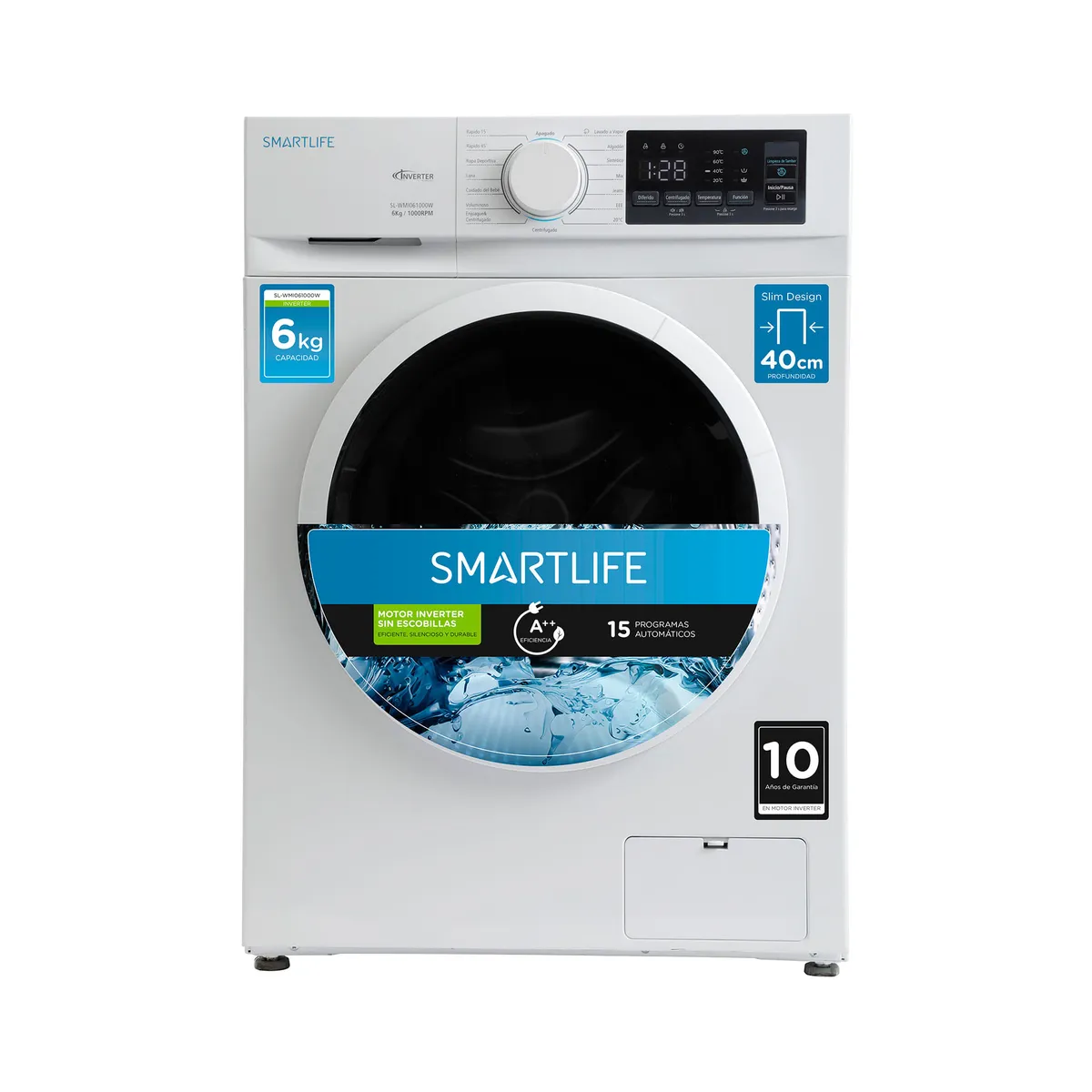 Lavarropas cf inverter Smartlife 6kg sl-wmi061000w