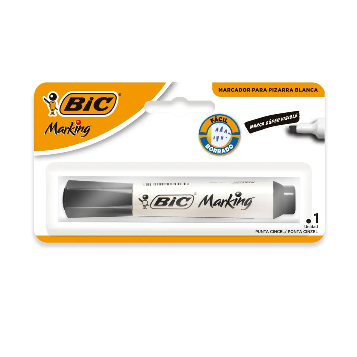 Marcador pizarra redondo Bic negro x 1 uni