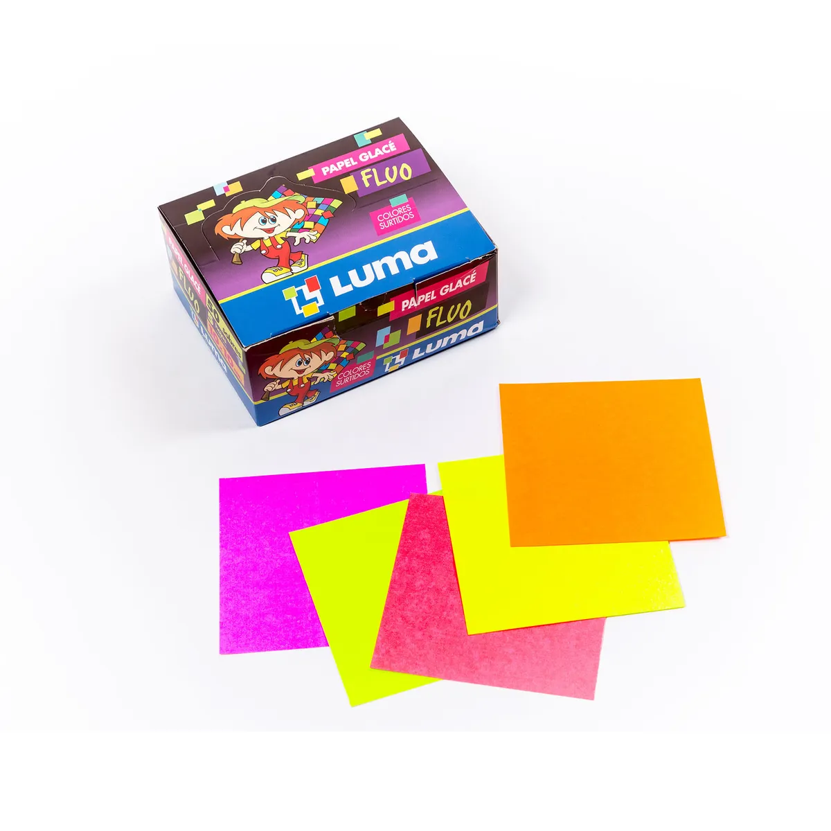 Papel glace Luma fluo x 5 hojas