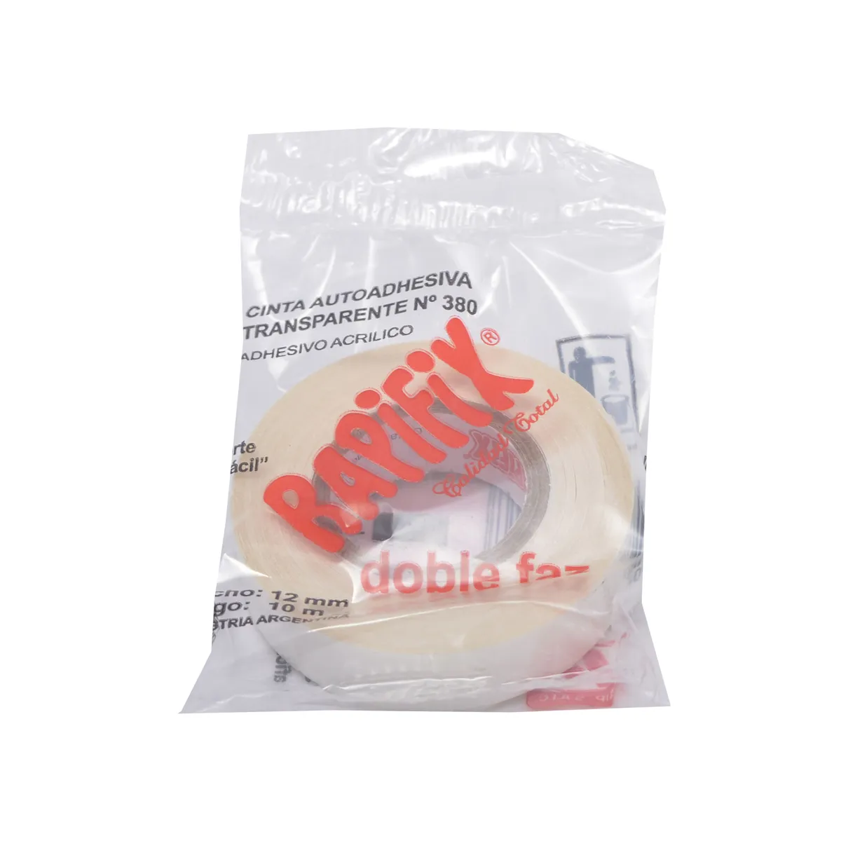 Cinta adhesiva Rapifix doble faz 12x10 mm. x 1 uni