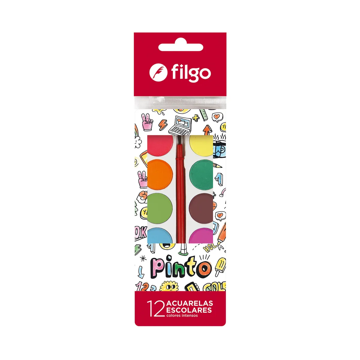 Acuarela Filgo pinto x 12 con pincel