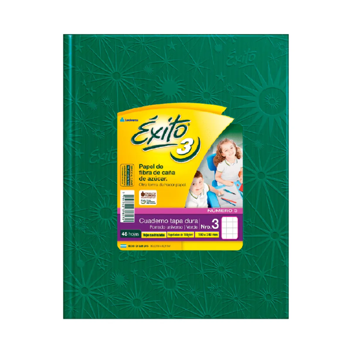 Cuaderno n3 araña Éxito verde cuadriculado 48 hojas