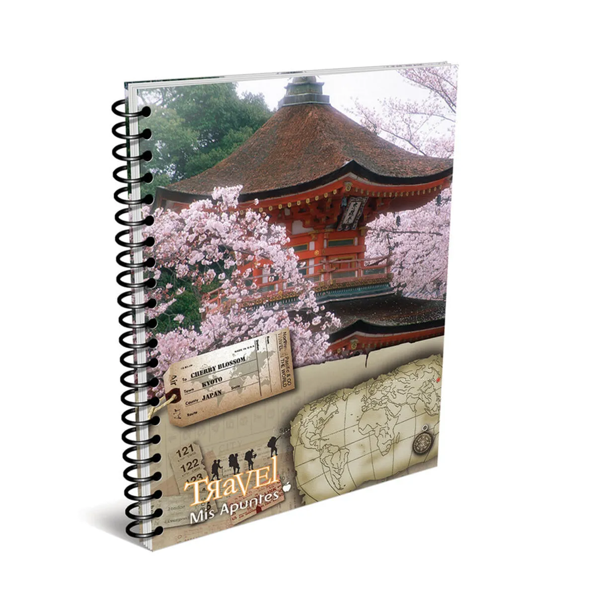 Cuaderno rayado Apuntes travel 80 hojas