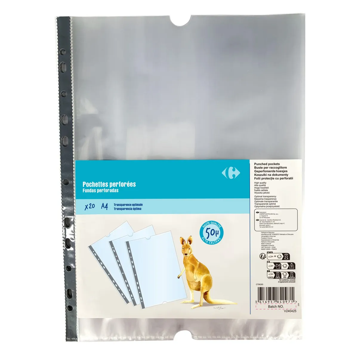Folio Carrefour a4 x 20 uni
