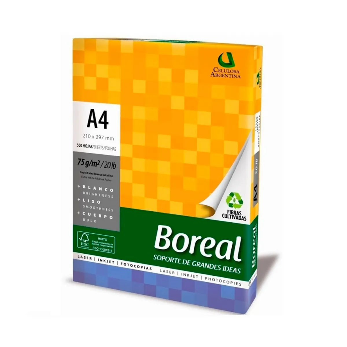 Resma A4 75 grs Boreal 500 hojas