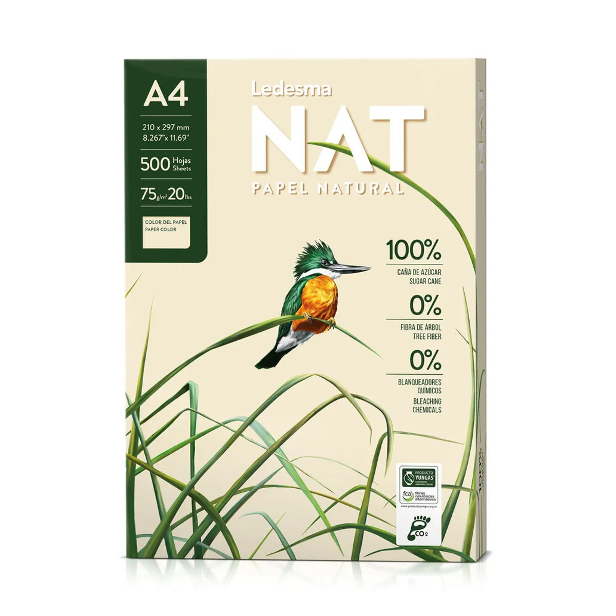 Resma Ledesma papel natural A4 75 g.