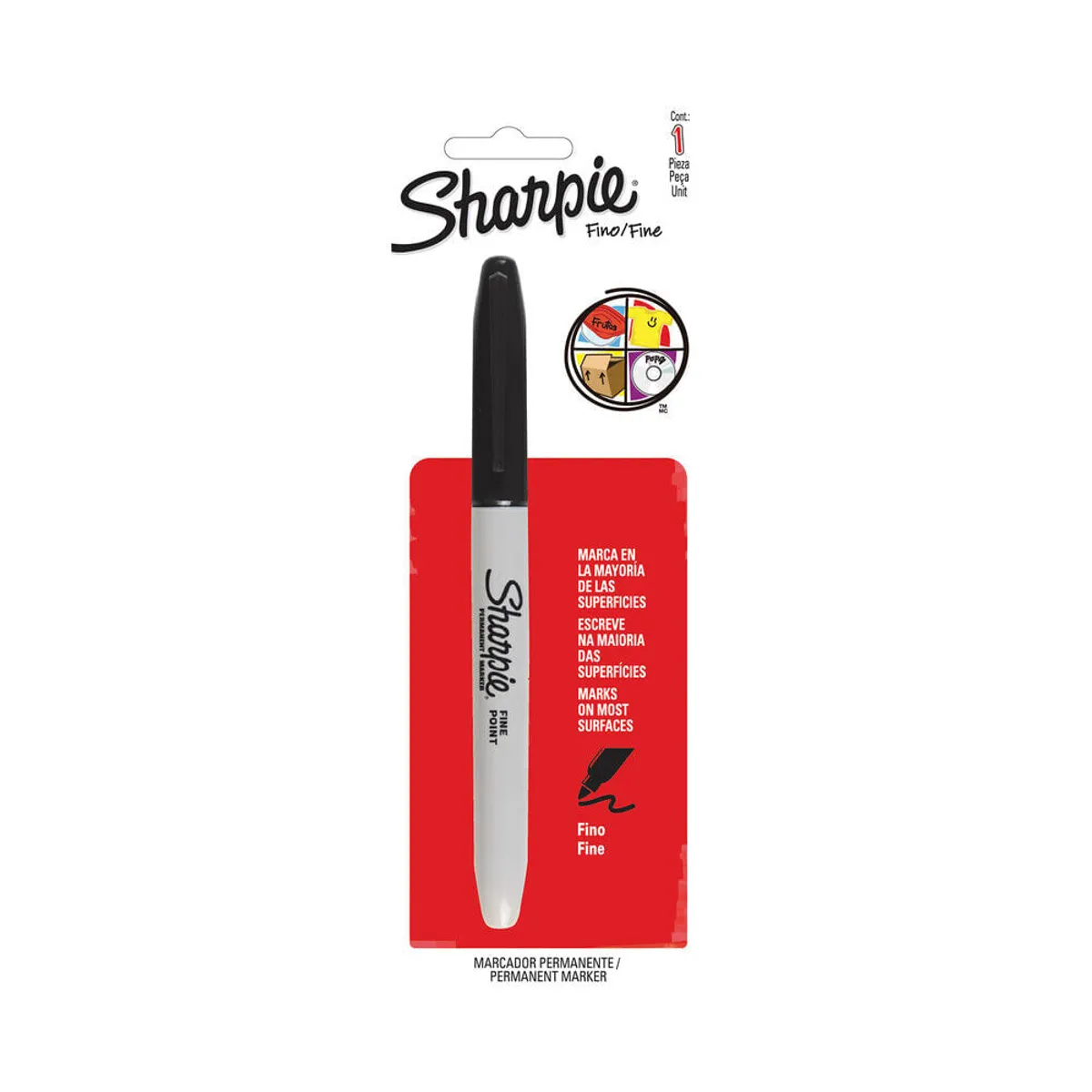 Marcador permanente Sharpie fino negro 1 u.