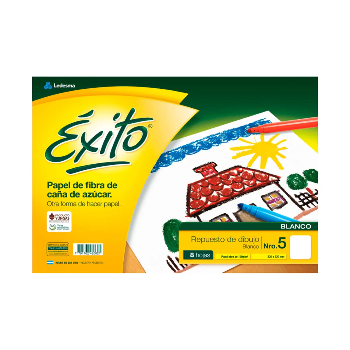 Repuesto Éxito n5 dibujo blanco 8 hojas