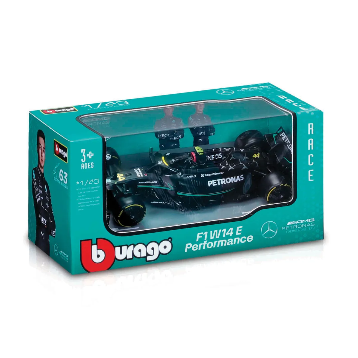 Vehículo Burago mercedes racing 1:43