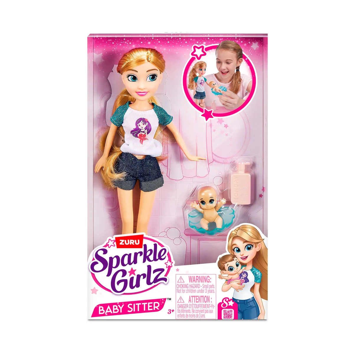 Play set muñeca sparkle con bebé