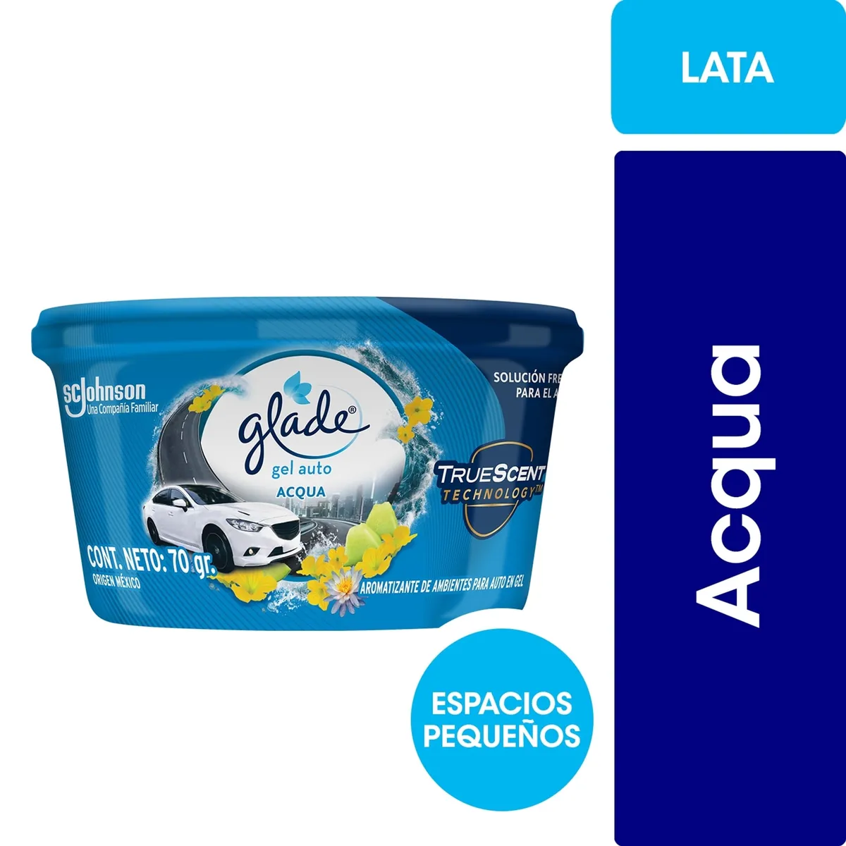 Aromatizante para auto Glade acqua minigel 70 g.