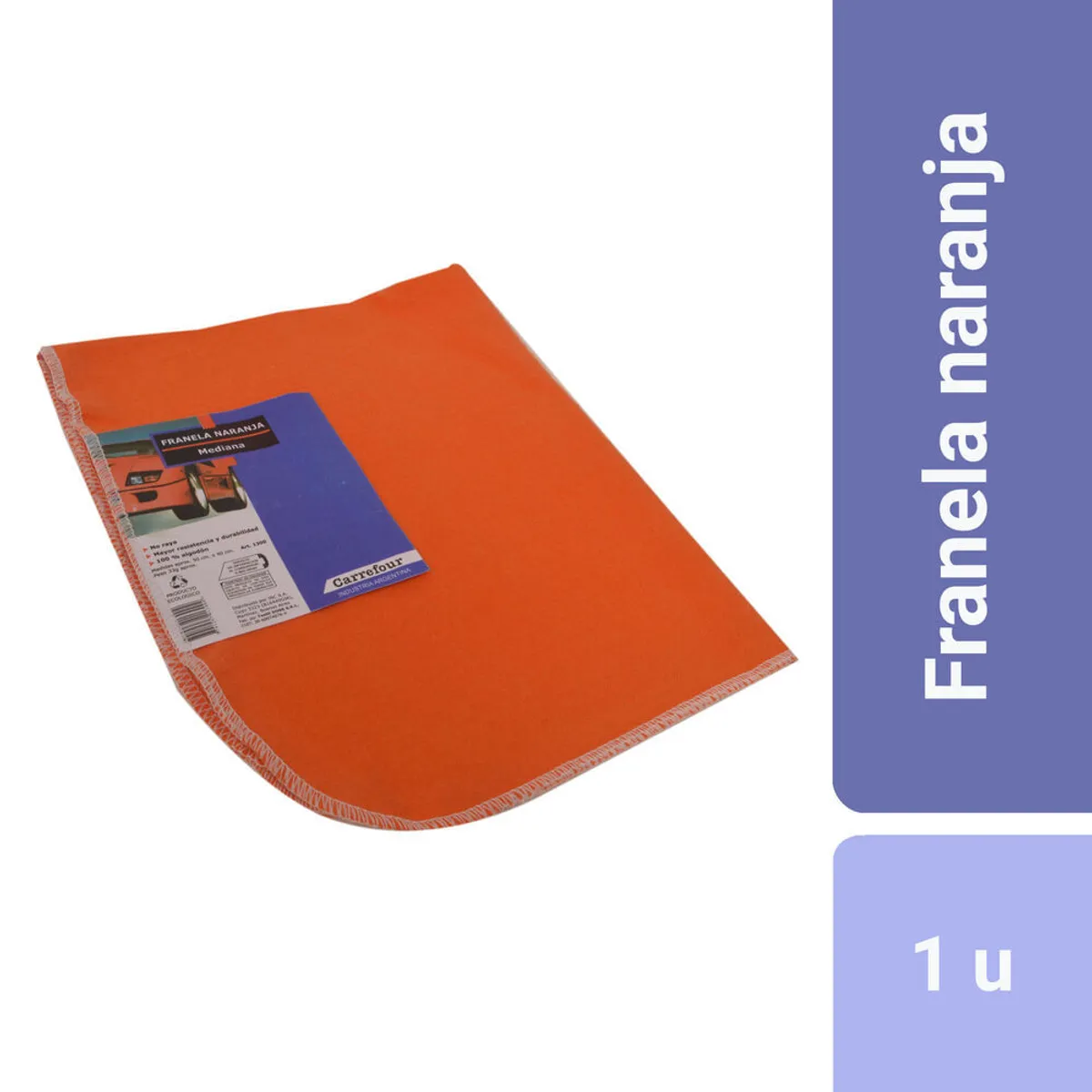 Franela Carrefour para auto naranja 1 u.