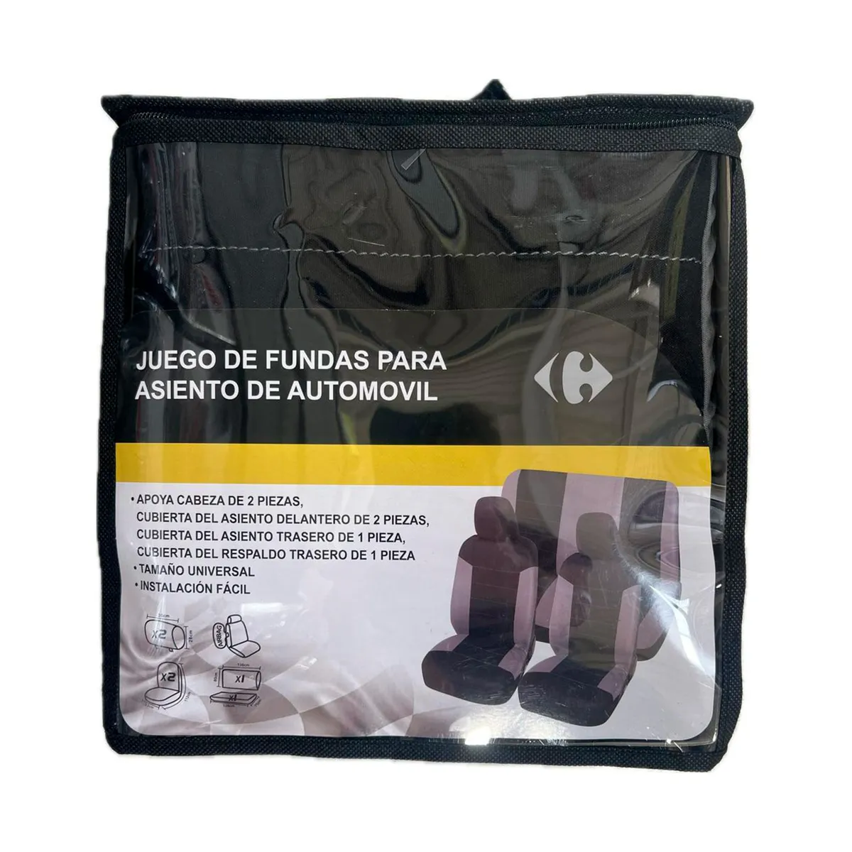 Funda asiento Carrefour negro/gris