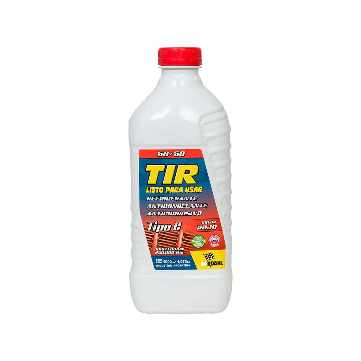 Refrigerante anticorrosivo TIR de Bardahl tipo c rojo 1 lt.