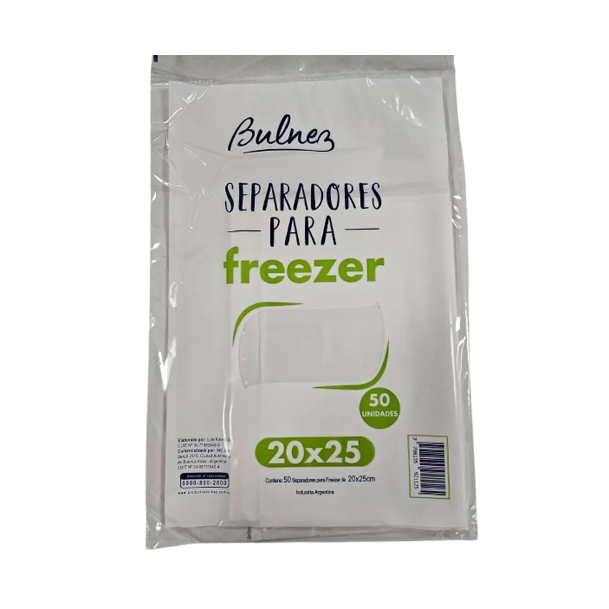 Separadores para freezer Bulnez 20x25 cm x 50 uni