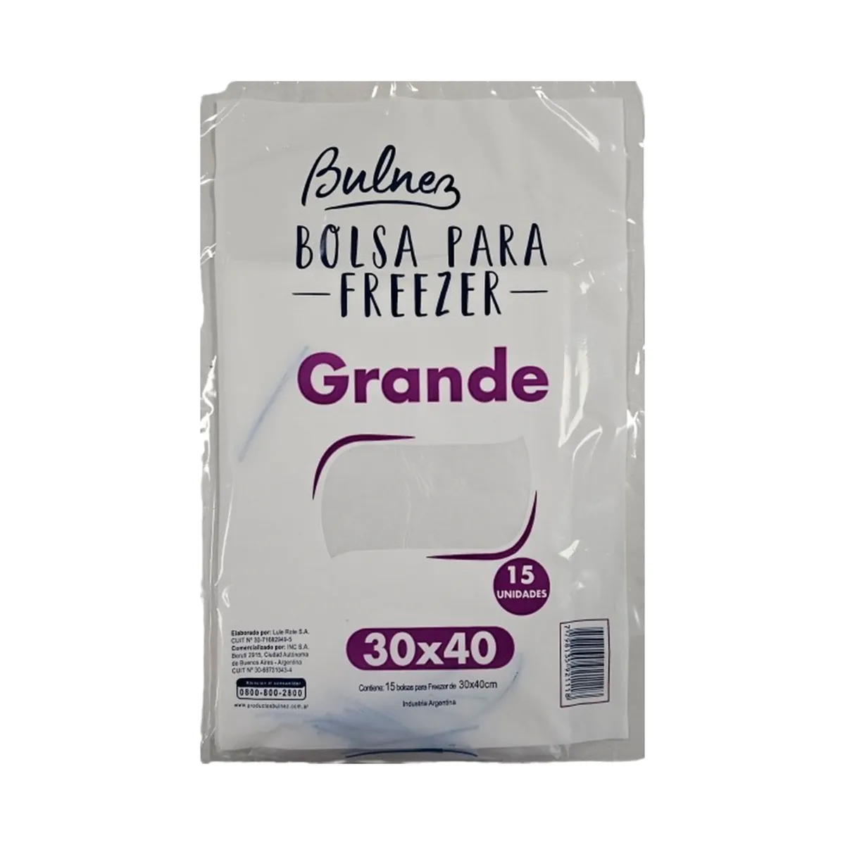 Bolsa para freezer Bulnez x 15 uni