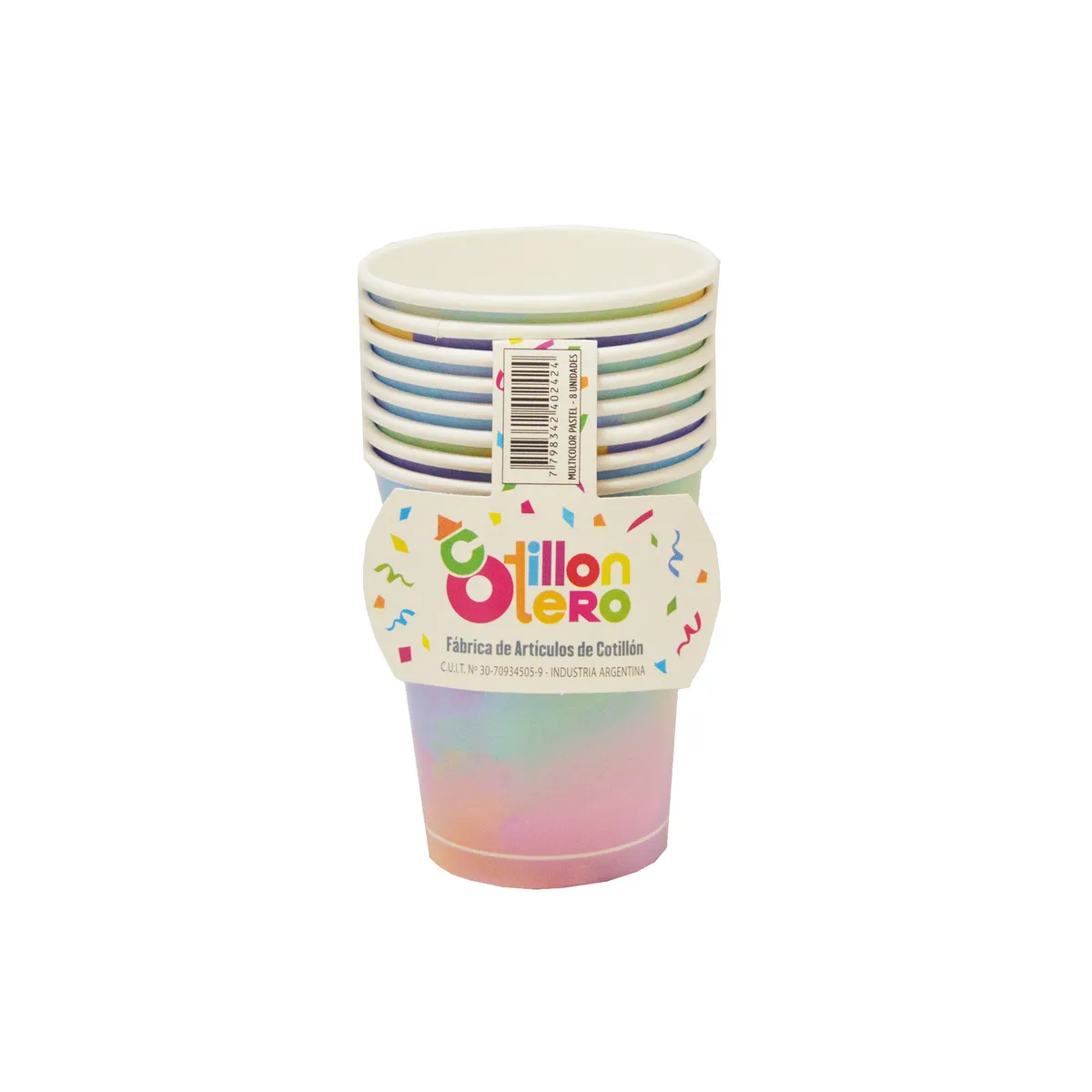 Vaso descartable Carrefour polipapel multicolor 8 oz. x 8 uni