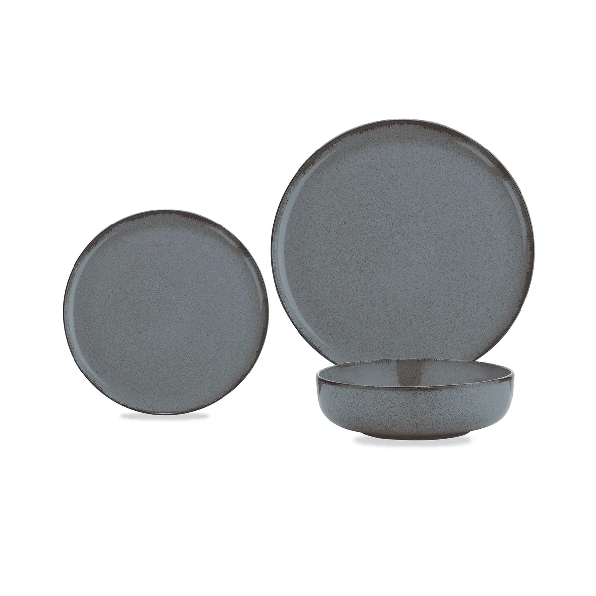 Set Carrefour Home vajilla kutahya gris x 12 piezas gsa